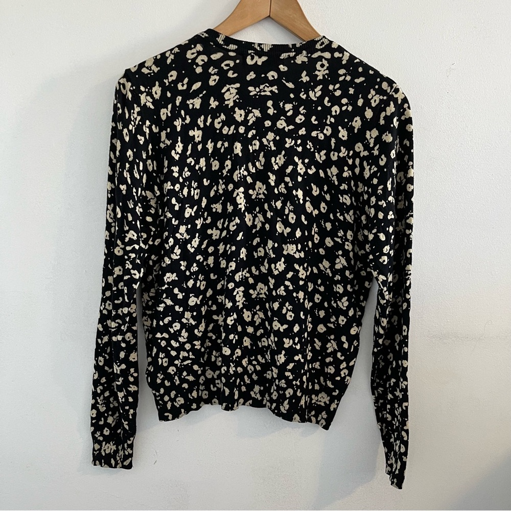 M&S Elegant Black and Cream Patterned Cardigan - Picture 4 of 13